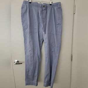Brooks Brothers Men's XL Gray Blue Drawstring Pants Size XL Chino Elastic Waist